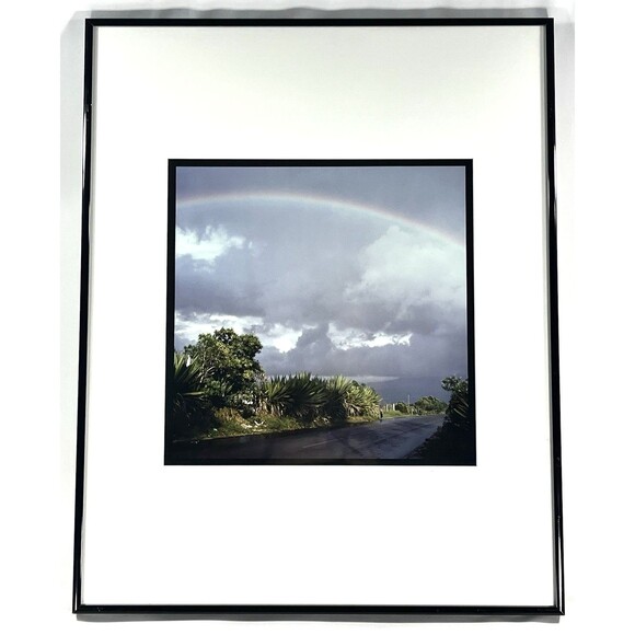 20"x16" Rainbow in the Clouds Framed Matted Wall Art Signed by Artist - Picture 1 of 10